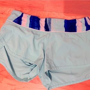 Lululemon speed shorts, light teal, size 6